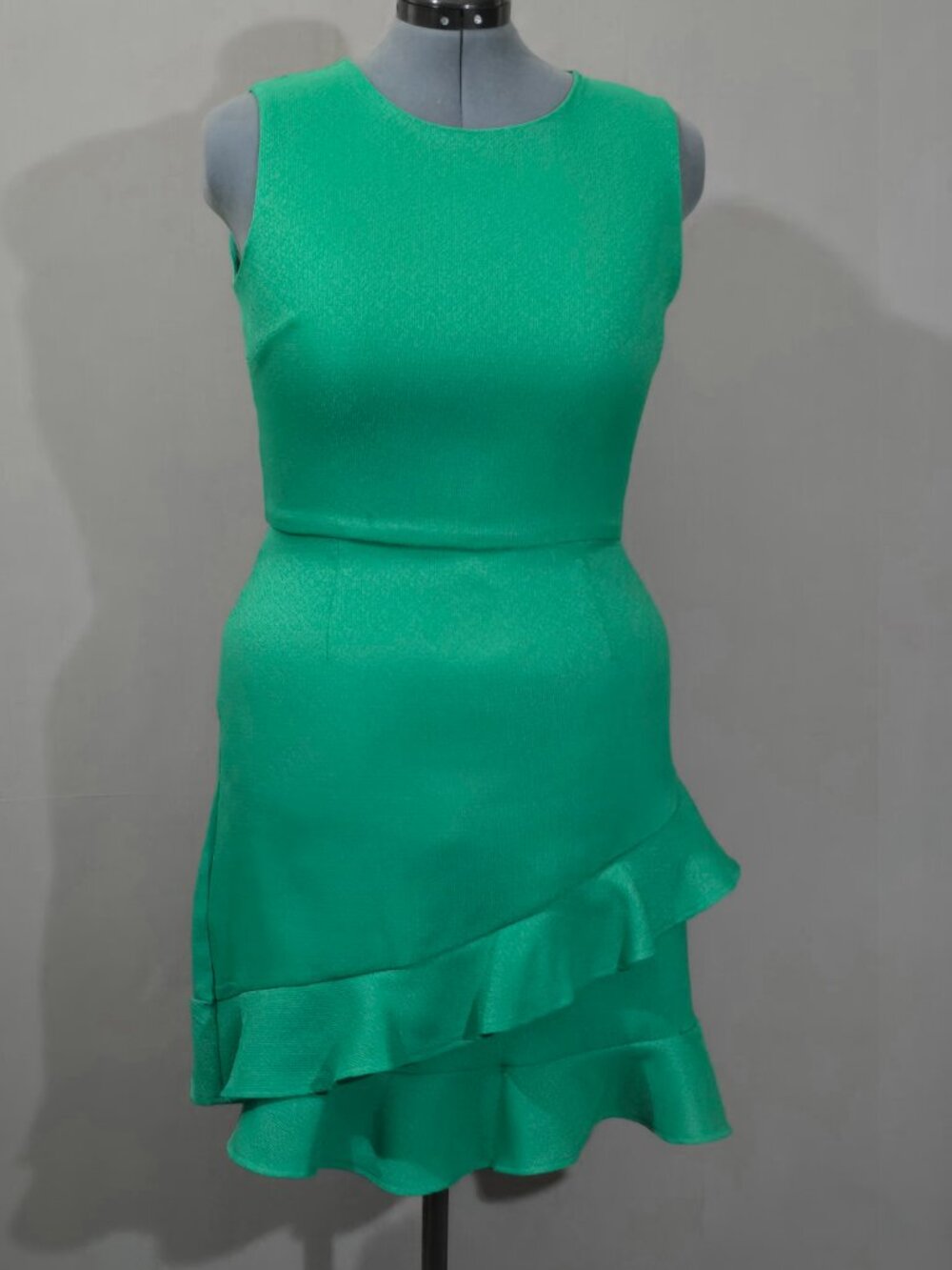 Julia Jordan Green Sleeveless Double Flounce Dress Womens Size 14 Preowned